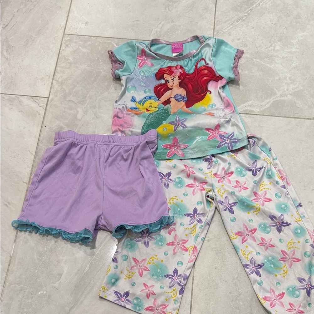 Disney Little Mermaid Pajama Set - Teal and Lavender